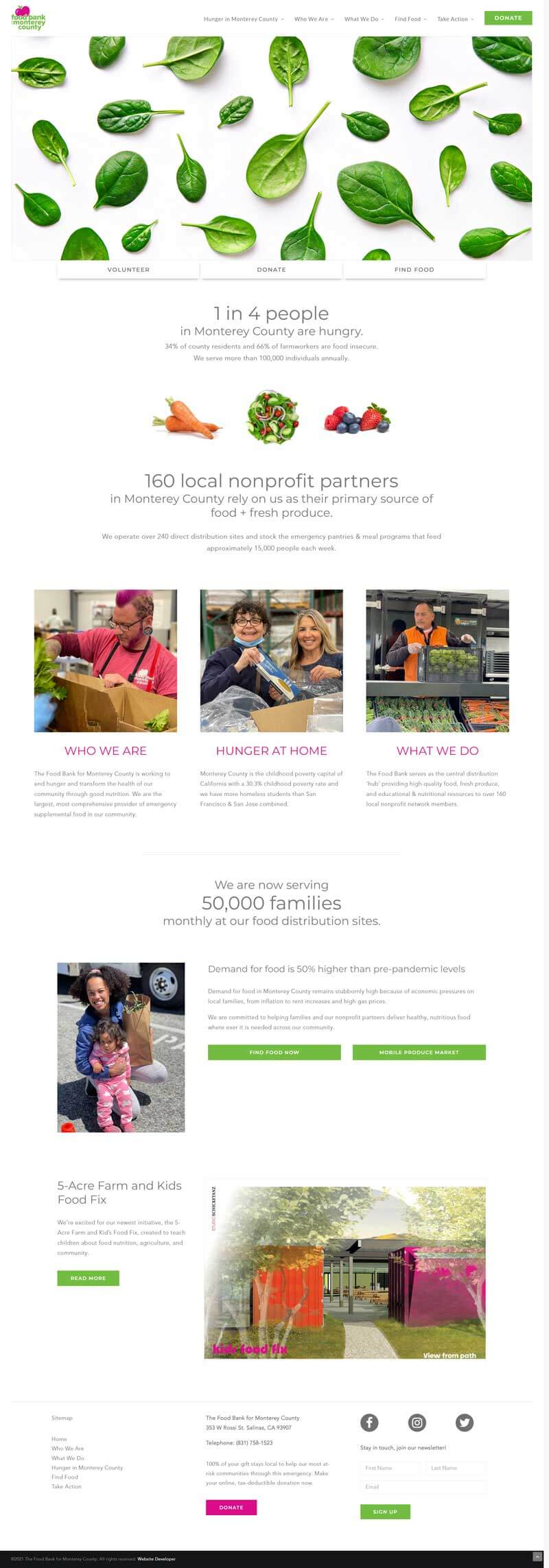 food bank for monterey county website design
