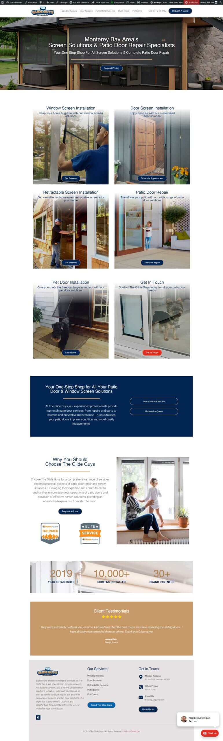 home services contractor website design