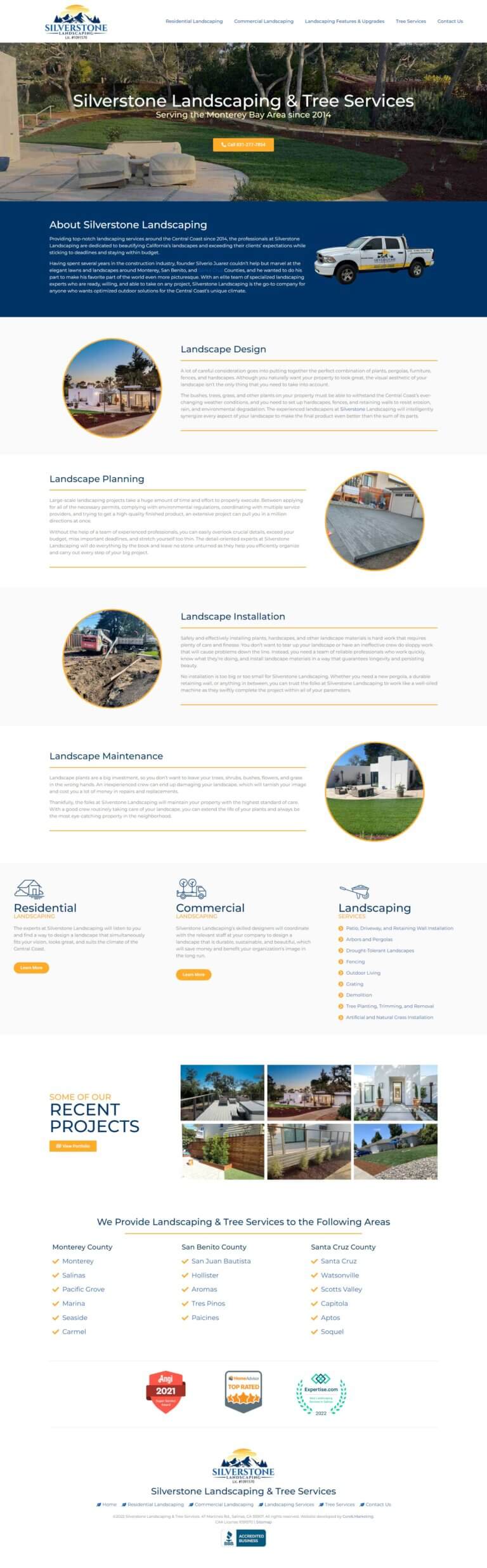 silverstone landscaping website design