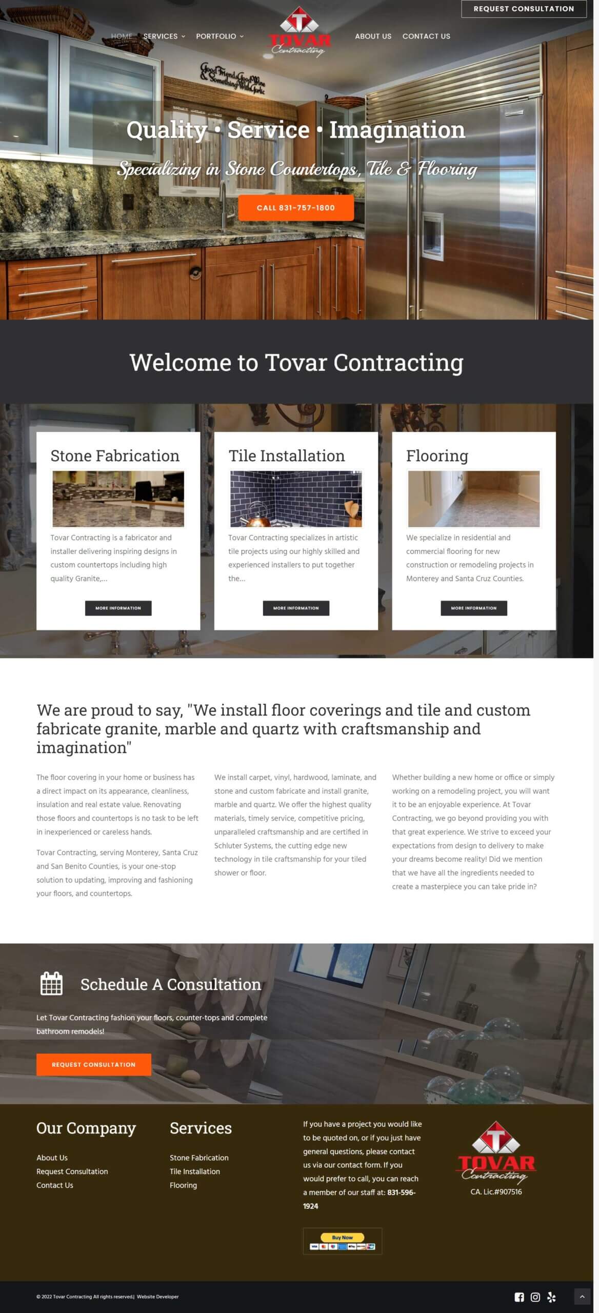 tovar contracting website design