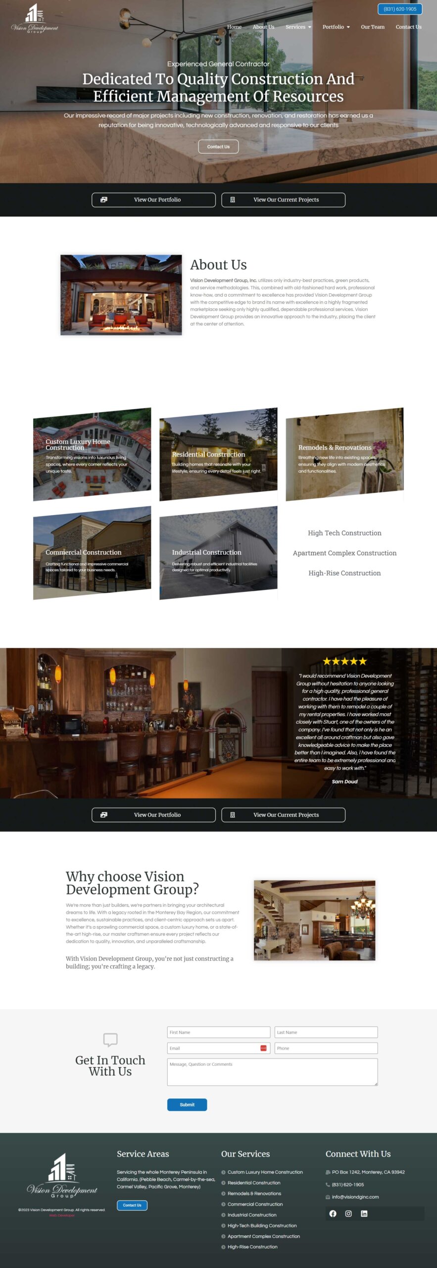 vision development group website design