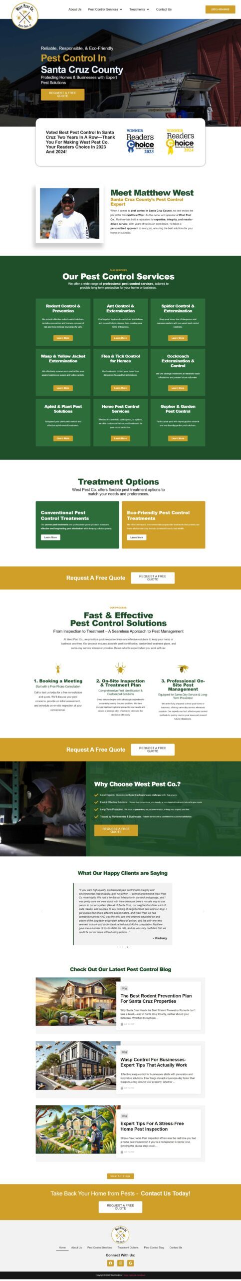 west pest co website design