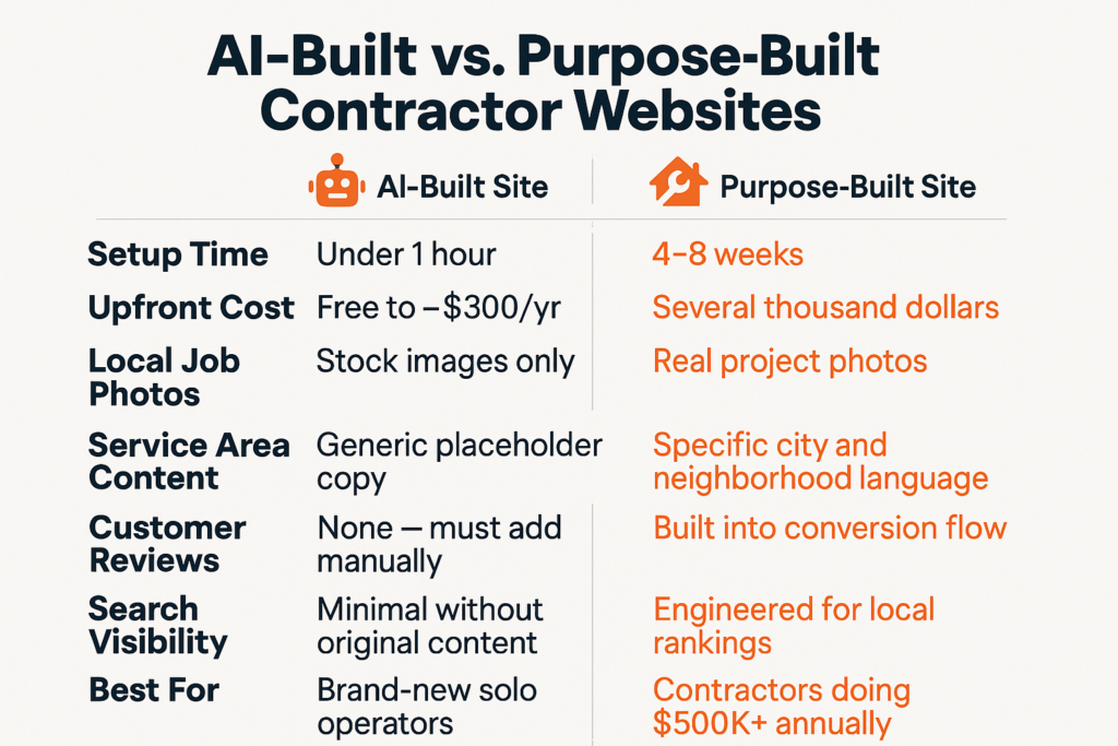 AI-Built Contractor Websites: What You Actually Get